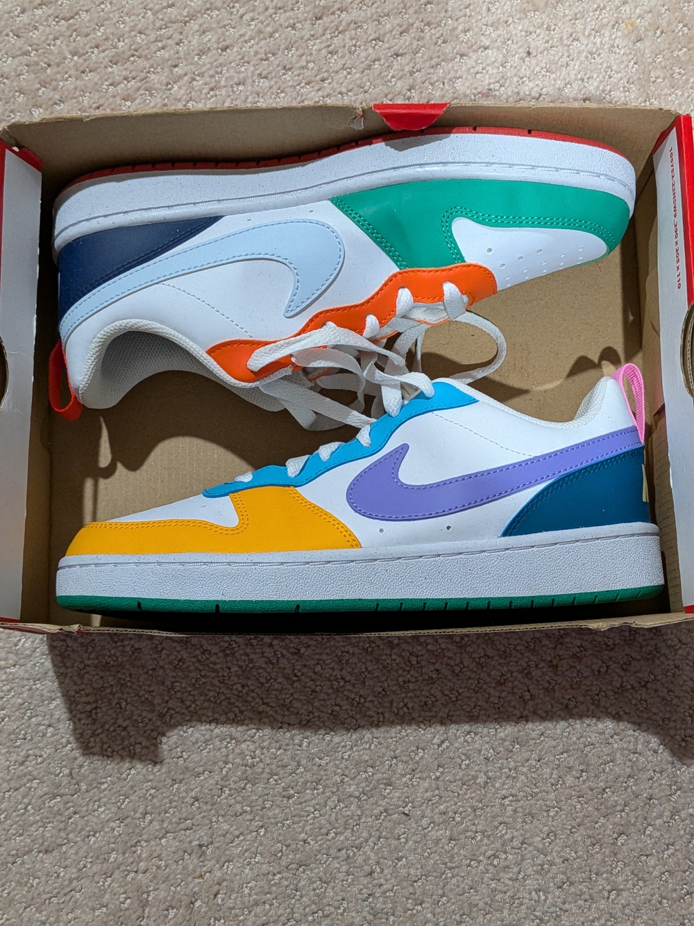 Kids 7 Nike Court "BOROUGH" Low Top Sneakers - Picture 10 of 12